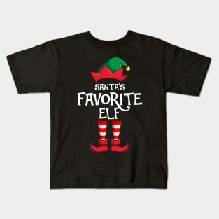 Santa's Favorite Elf Matching Family Christmas Kids T-Shirt